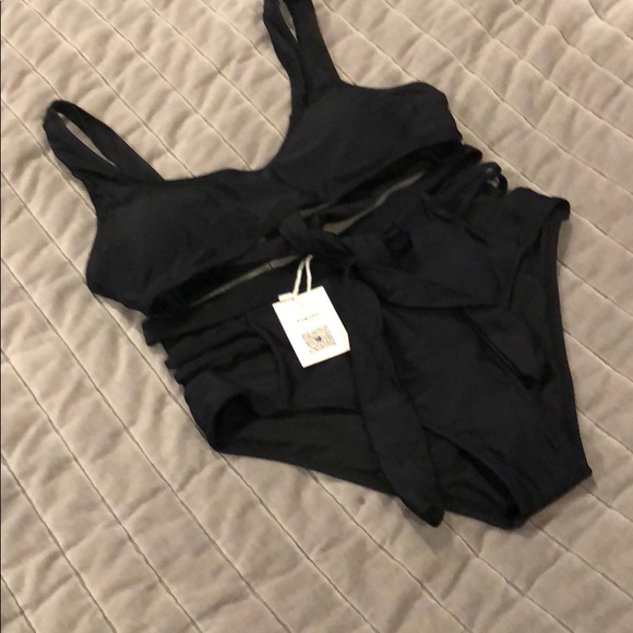 Cupshe Black Bikini Swimsuit Cut Outs - Picture 6 of 8
